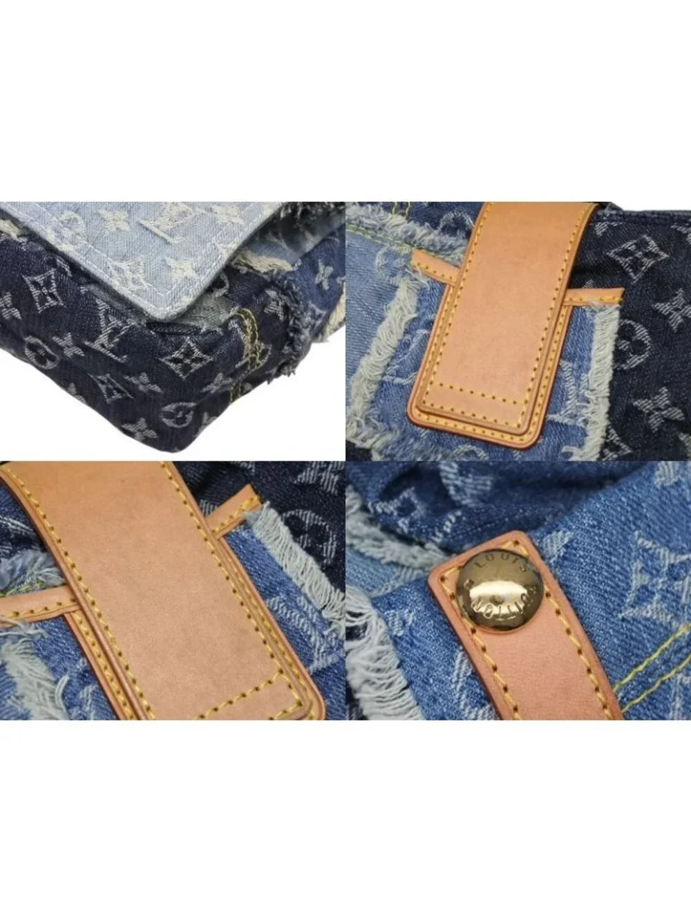 Louis Vuitton Patchwork Posty Messenger Bag Monogram Denim Blue